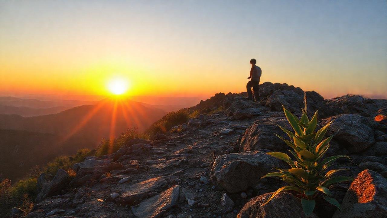 La determinación florece en un amanecer