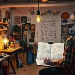 Un artista crea ideas con pasión