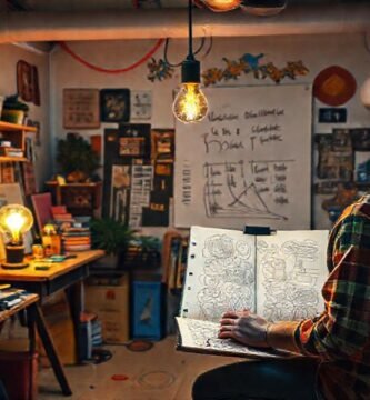 Un artista crea ideas con pasión