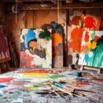 Un estudio pictórico vibrante y caótico