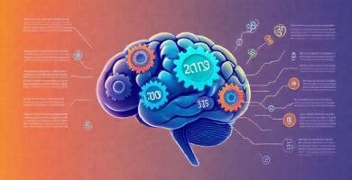 El cerebro ilustra datos educativos surrealistas