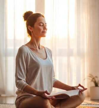 Mujer medita en paz interior