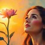 Mujer resiliente florece con esperanza
