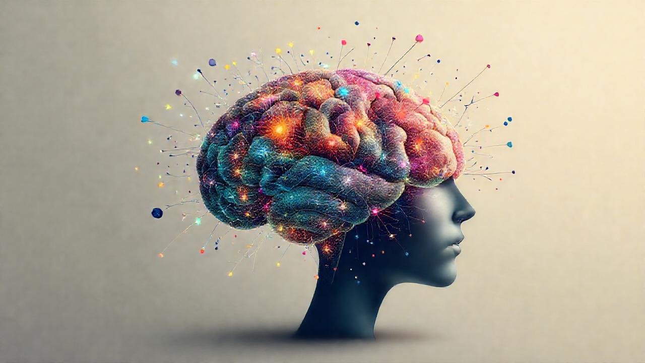 Un cerebro creativo flota en ensueño