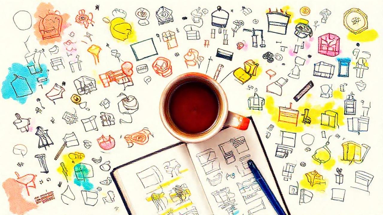 Apuntes creativos, aprendizaje y color vibrante