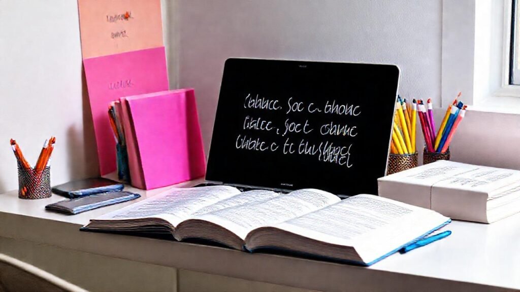 Un estudiante moderno trabaja concentrado y creativo