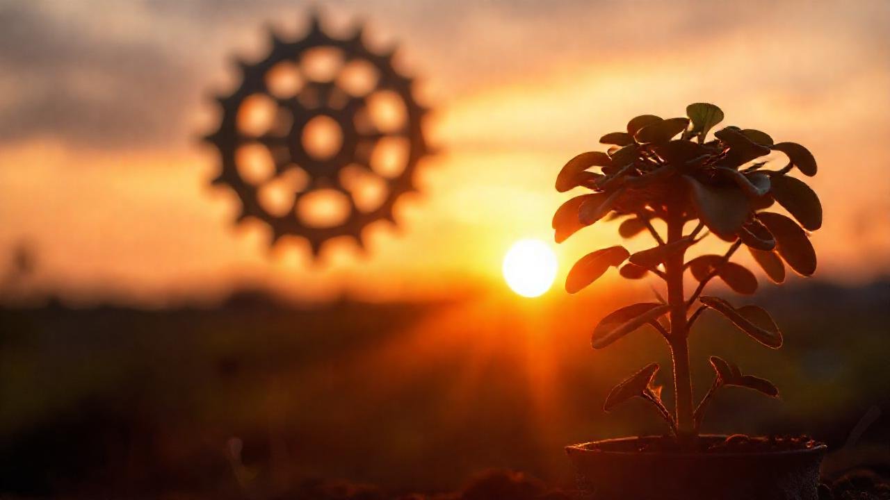 Un amanecer cálido inspira crecimiento tranquilo