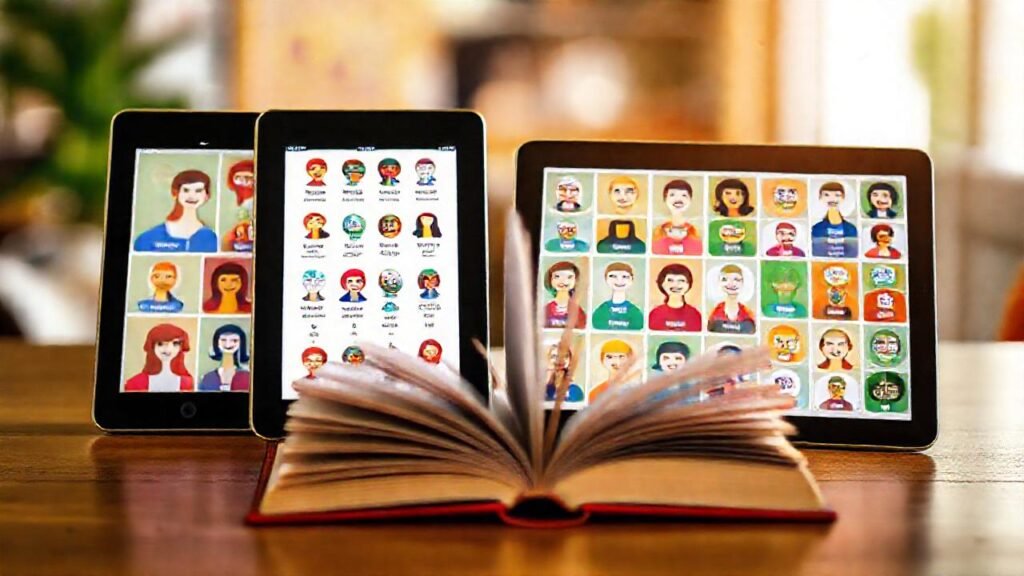 Aprendizaje de idiomas en pantallas brillantes