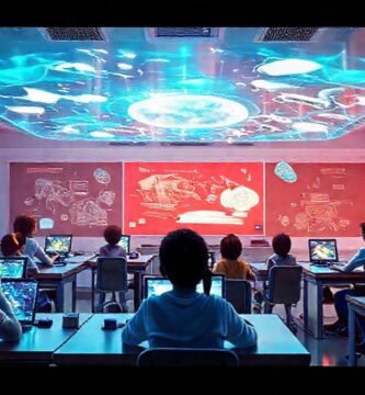 Aula futurista: aprendizaje digital interactivo