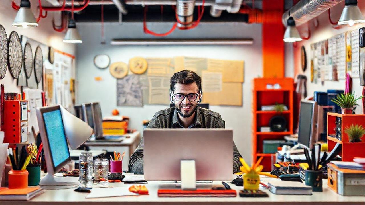 Oficina creativa, vibrante y productiva