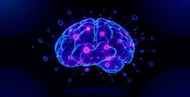 Un cerebro abstracto visualiza conceptos brillantes