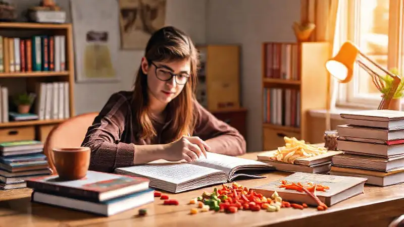 Estudiante enfocado en un ambiente agradable