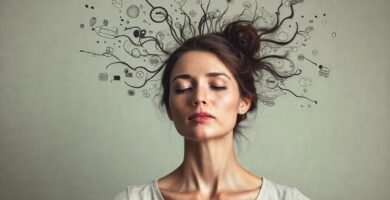 Una mujer consciente busca calma interior