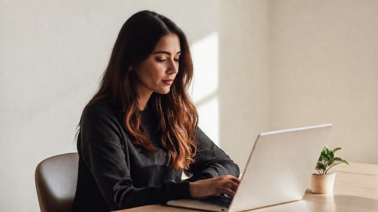 Mujer tranquila en un espacio sereno