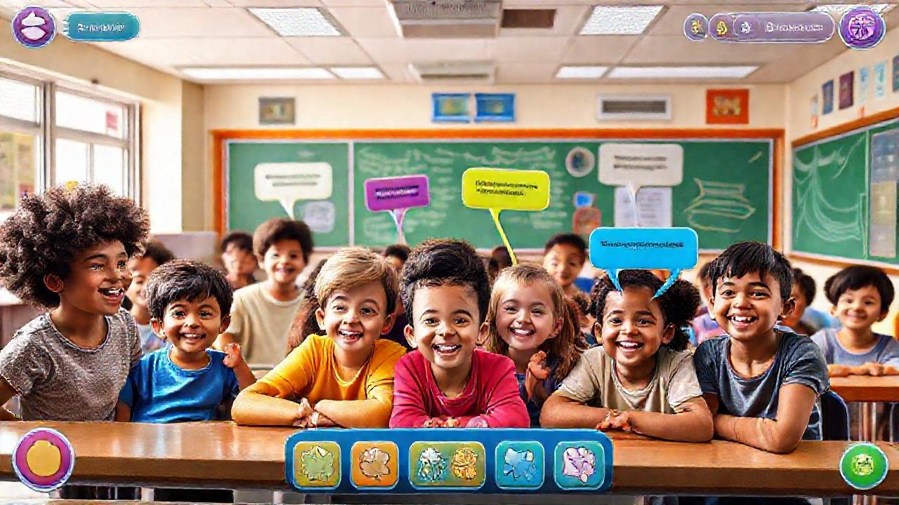 Aula dinámica: estudiantes, juego y alegría