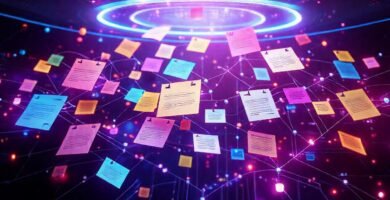 Interfaz futurista y creativa digitalmente organizada