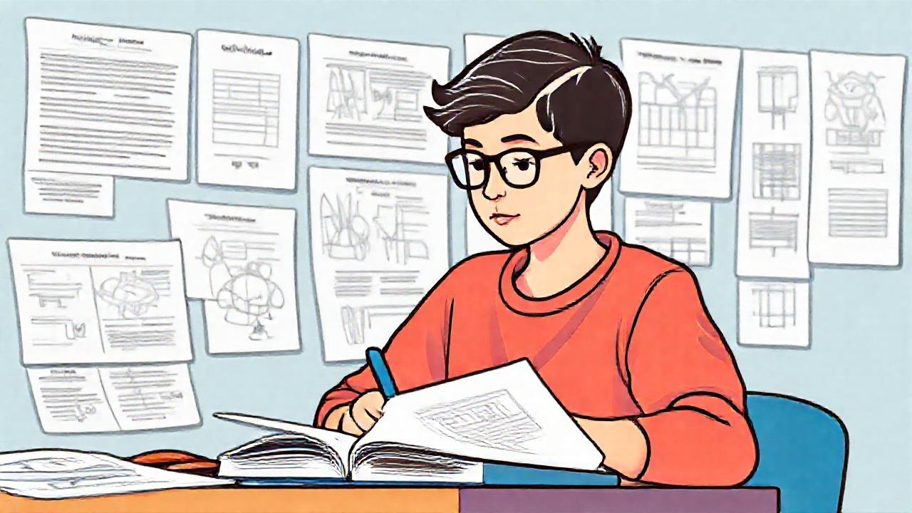 Notas académicas organizadas y visualmente atractivas