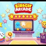 Es un juego de arcade colorido
