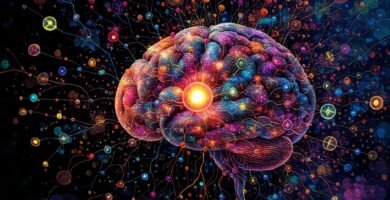 Conexiones cerebrales brillantes y coloridas emergen