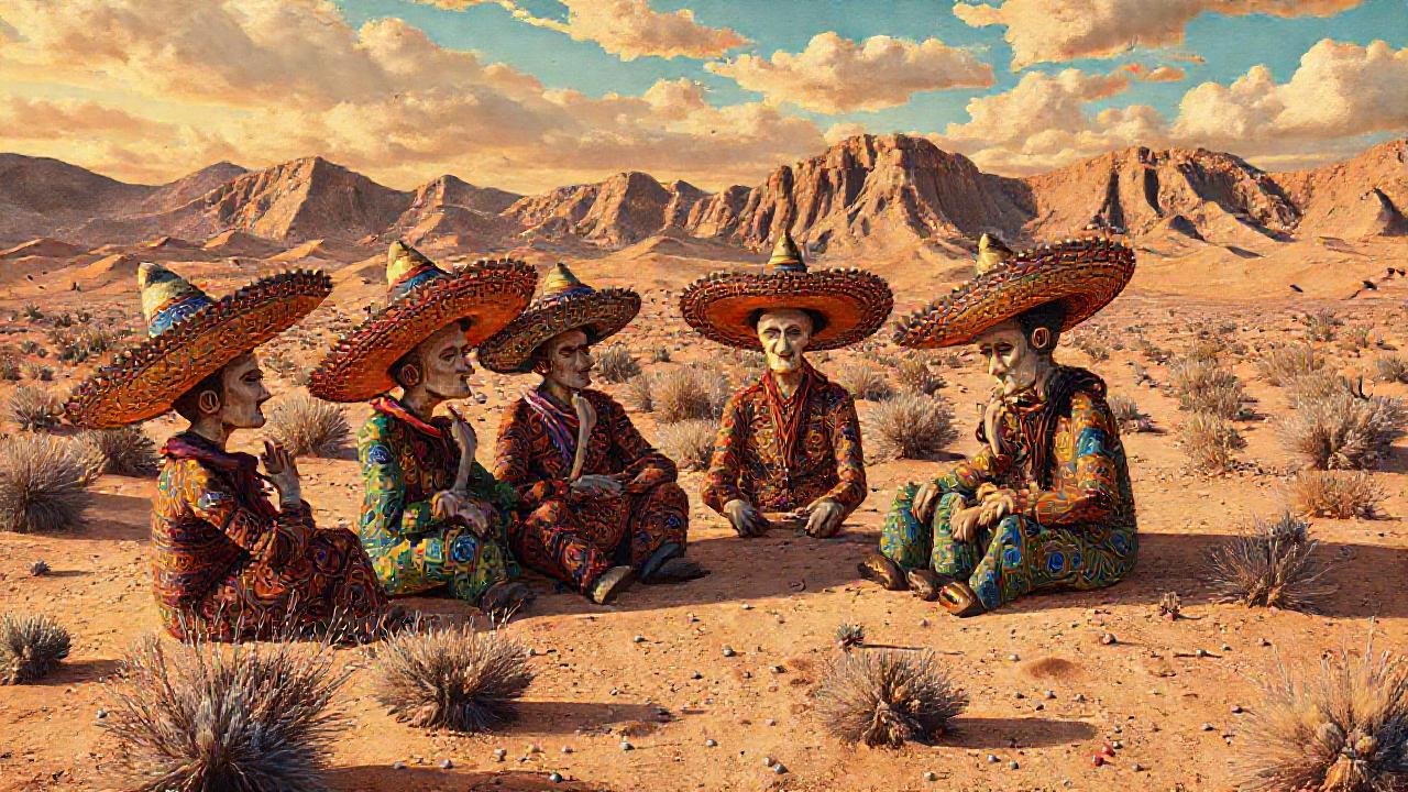 Mentes creativas en desierto vibrante