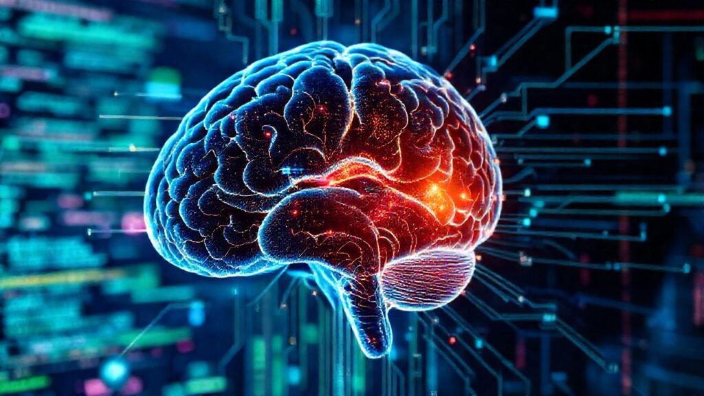 Un ojo observa redes neuronales digitales