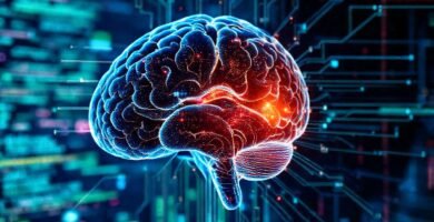 Un ojo observa redes neuronales digitales