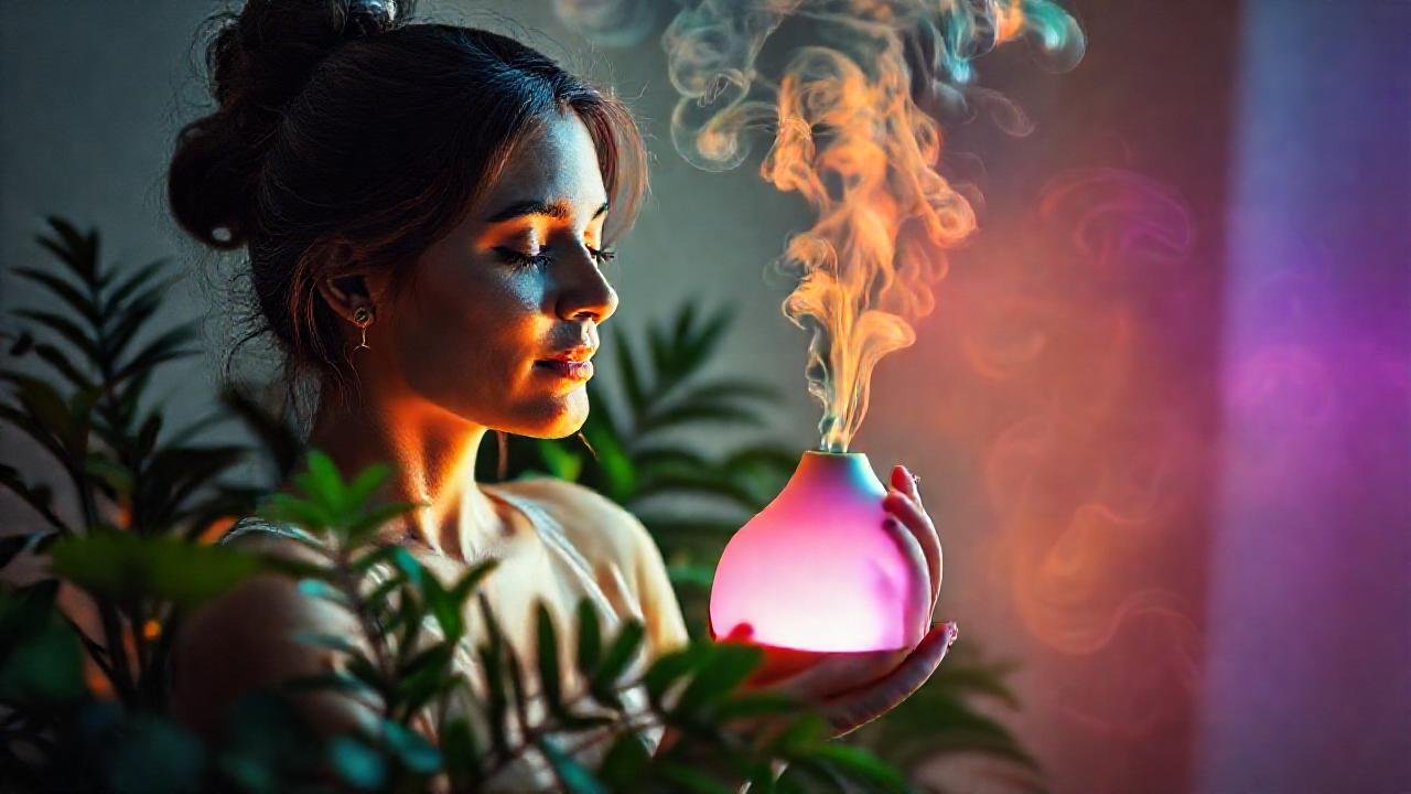 Mujer serena, luz y paz