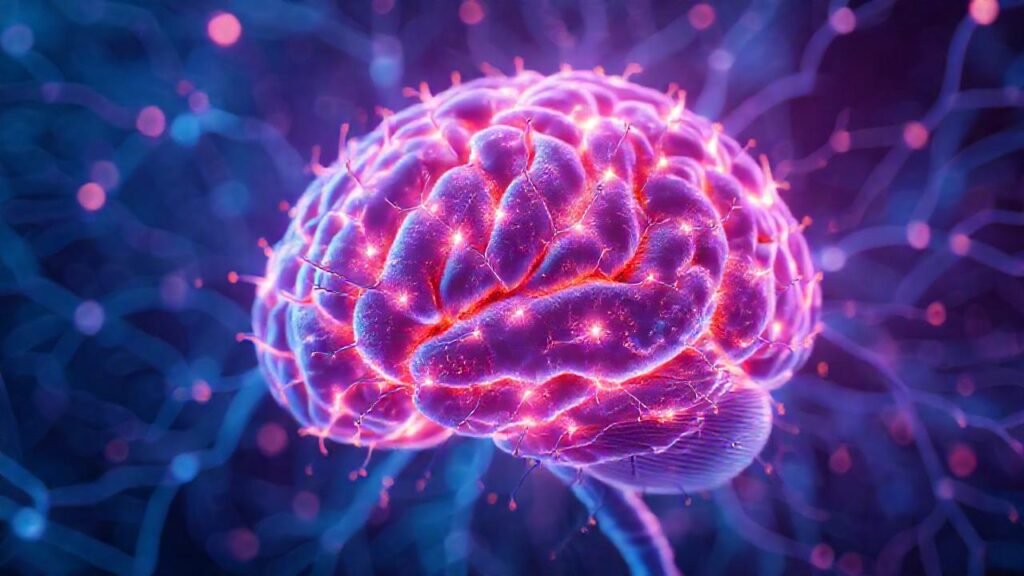 Redes neuronales brillan en azul y púrpura
