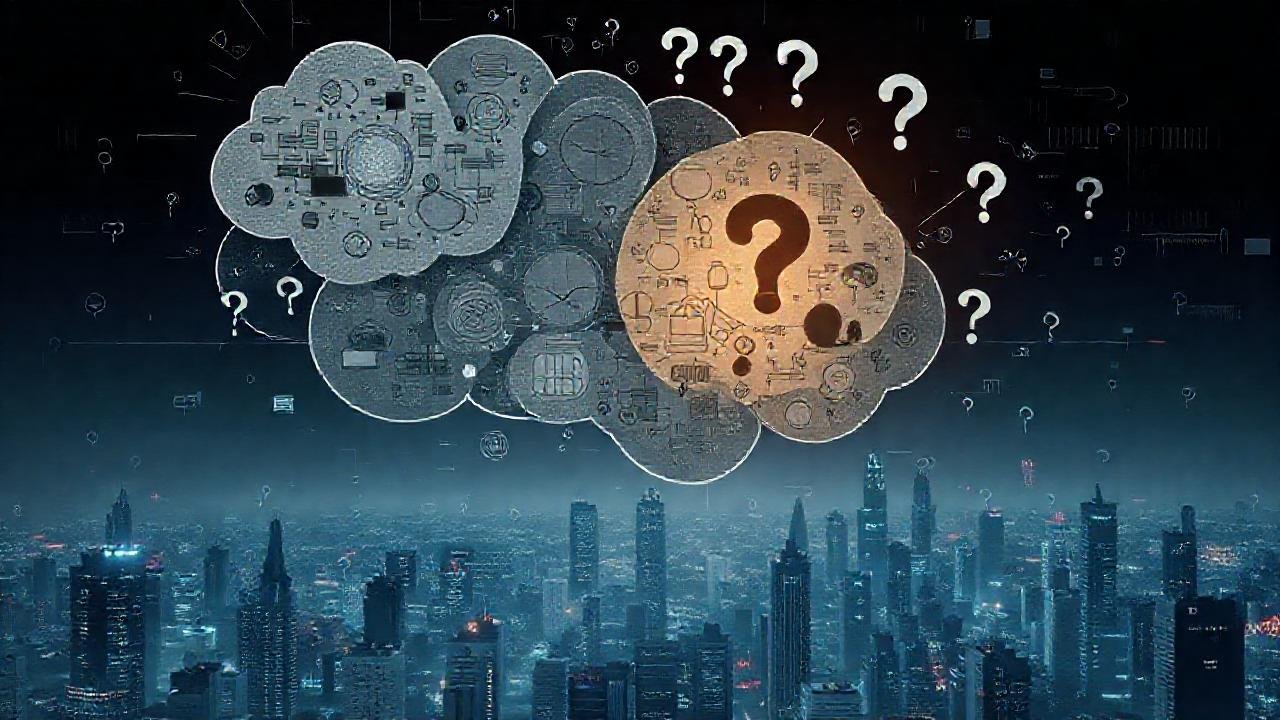 Mente analítica explora ciudades futuristas abstractas