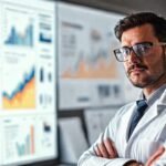 Un científico analiza datos visualmente