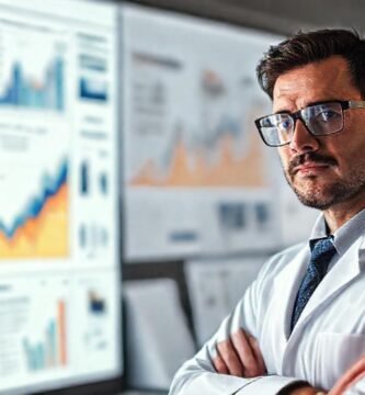 Un científico analiza datos visualmente