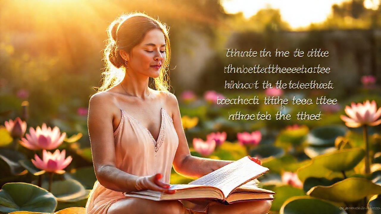 Mujer meditando encuentra paz serena