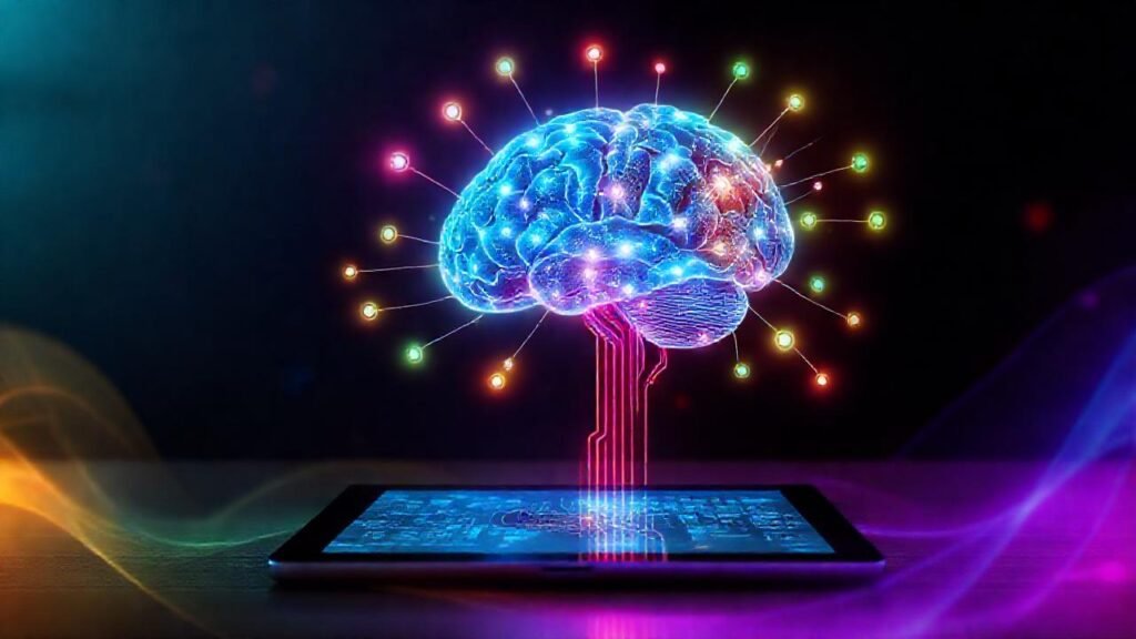 Mapa cerebral digital ilumina ideas visualmente