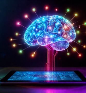 Mapa cerebral digital ilumina ideas visualmente