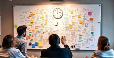 El equipo creativo generó ideas intensamente