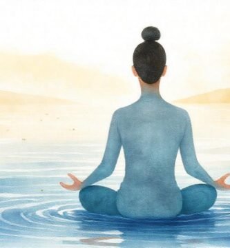 Meditación serena en un paisaje acuarela
