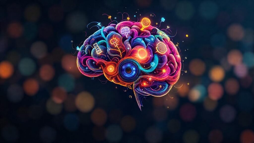 Un cerebro creativo irradia ideas brillantes