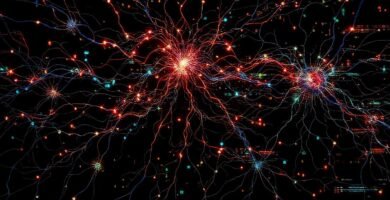 Una red neuronal compleja emite caos colorido