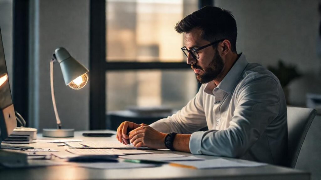 Un escritorio minimalista inspira productividad serena