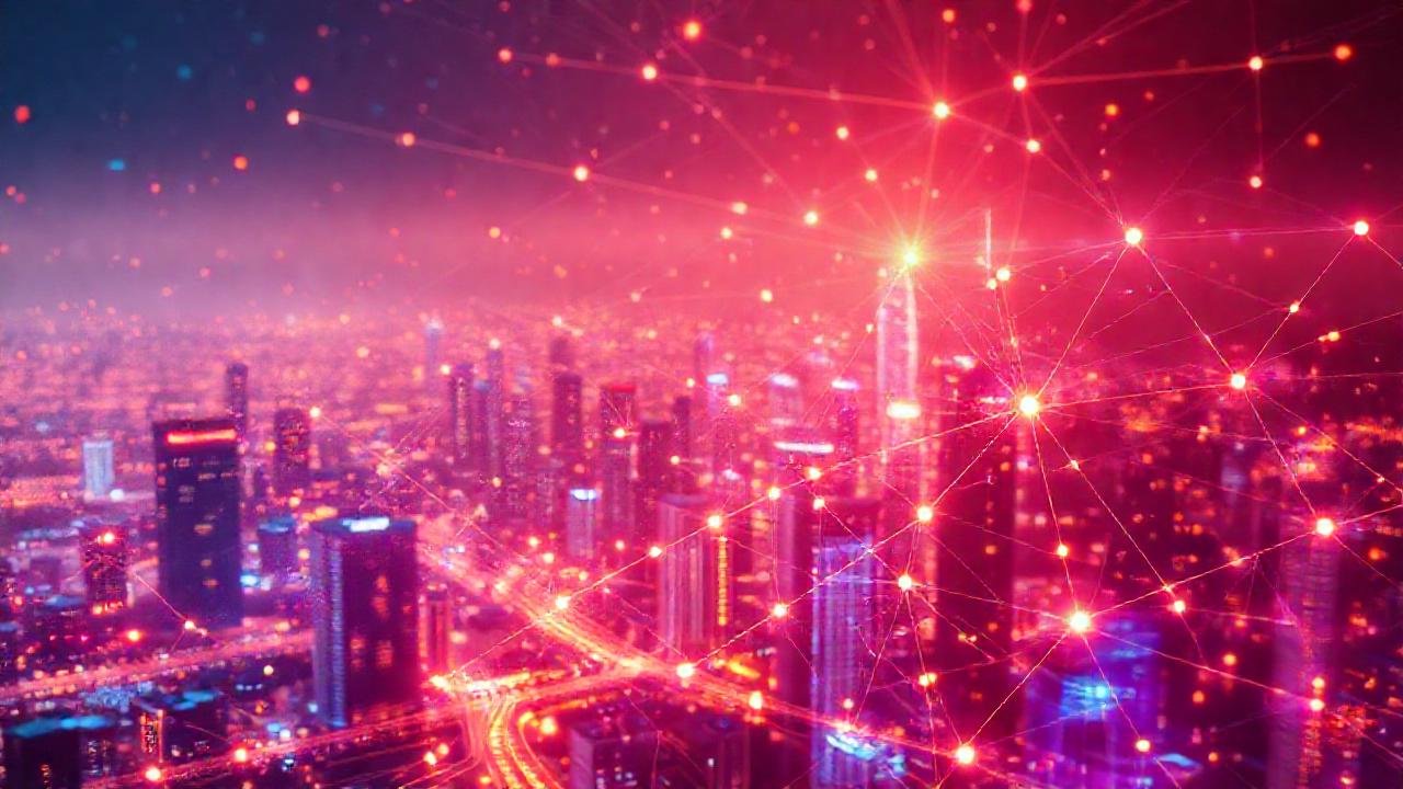 Visualización digital, conexiones brillantes y dinámicas