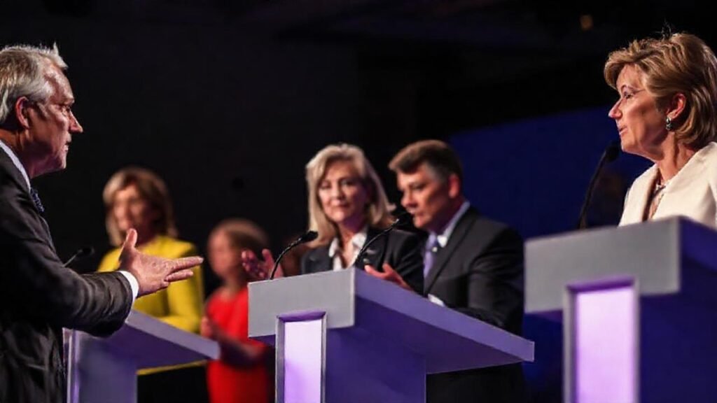 Debate intenso y expresivo en escenario formal