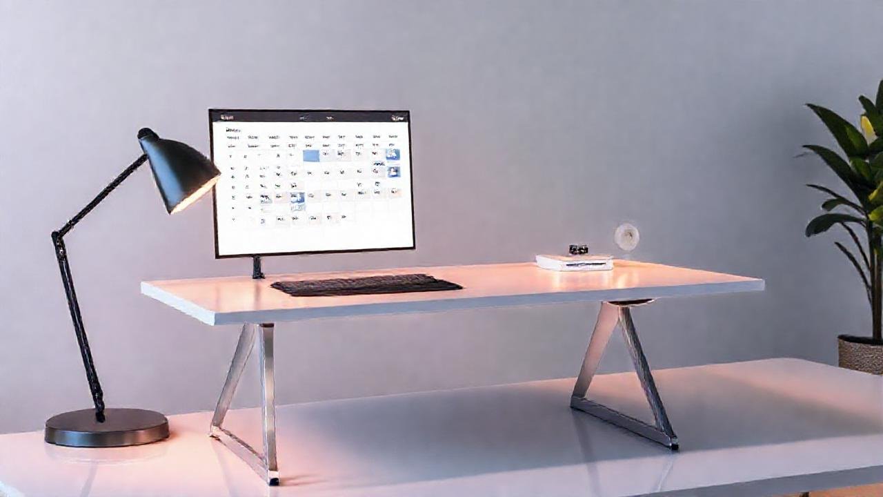 Un escritorio elegante y digitalmente inteligente