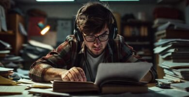 El estudiante lucha con la concentración