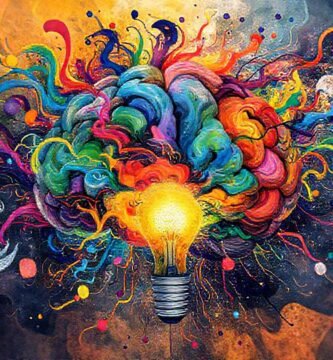 El cerebro abstracto irradia ideas vibrantes