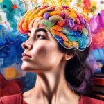 Una mujer reflexiva usa sistemas coloridos y diversos