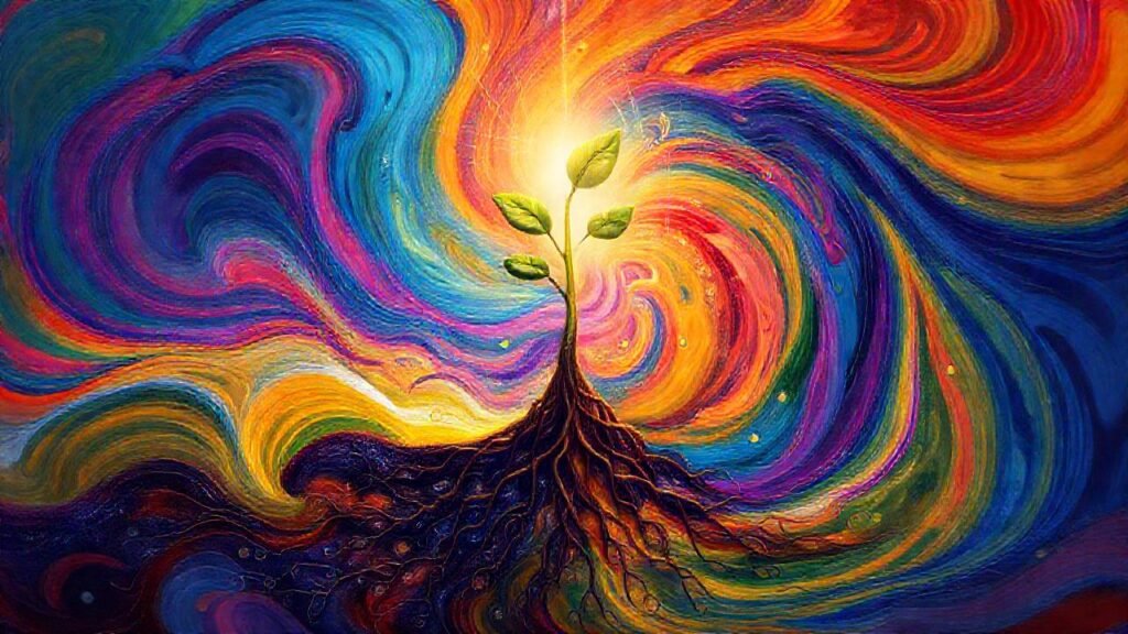 Arte digital vibrante y esperanzador emerge