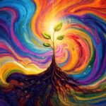 Arte digital vibrante y esperanzador emerge