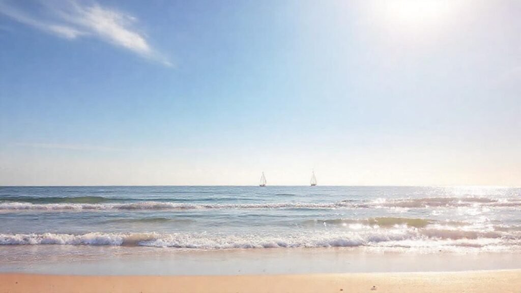 Una playa serena y luminosa invita a la calma