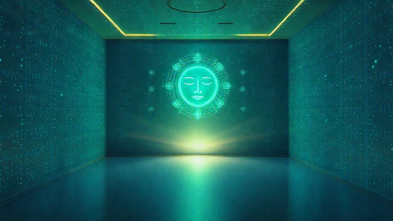 Un espacio meditativo digitalmente sereno y minimalista