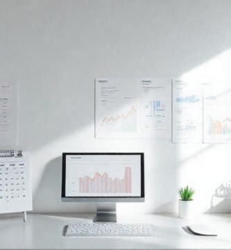 Un escritorio minimalista impulsa la productividad organizada